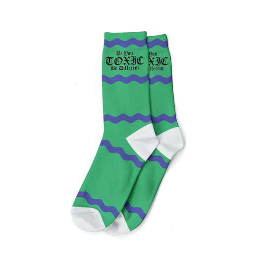 Toxic Signature Slogan Socks-Toxic Clothing LLC