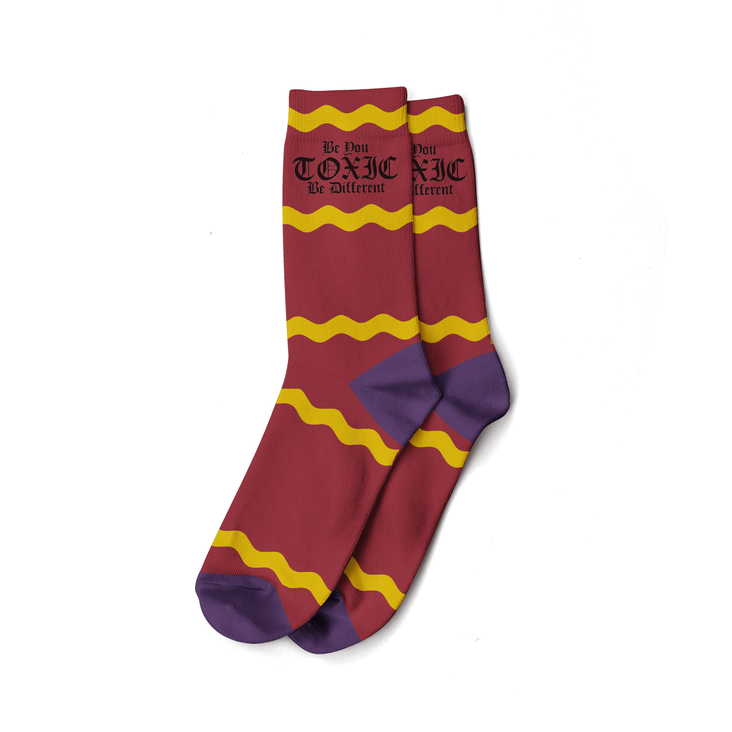 Toxic Signature Slogan Socks-Toxic Clothing LLC