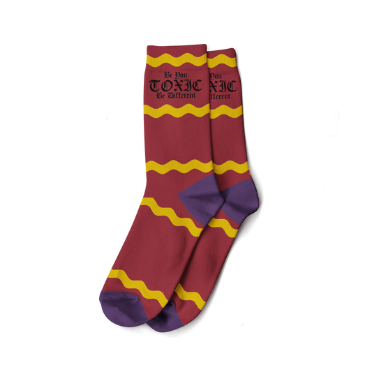 Toxic Signature Slogan Socks-Toxic Clothing LLC