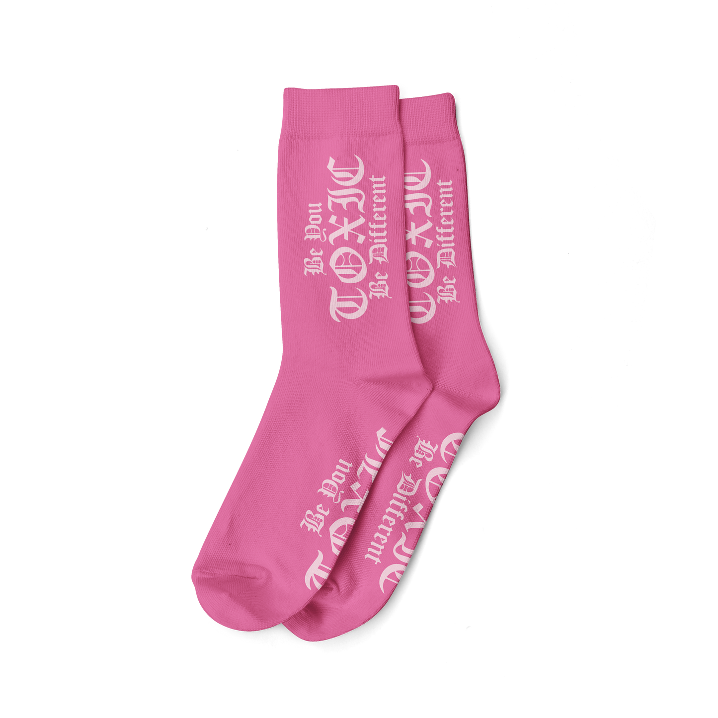 Toxic Signature Slogan Vertical Logo Socks-Toxic Clothing LLC